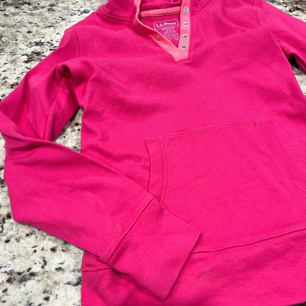 L.L. Bean Pink Pullover Hoodie - Picture 4 of 5